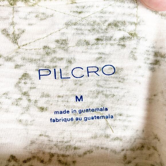 Pilcro Anthroplogie Green Abstract Oversized Top Shirttail Hem Womens Size Med - Picture 6 of 11